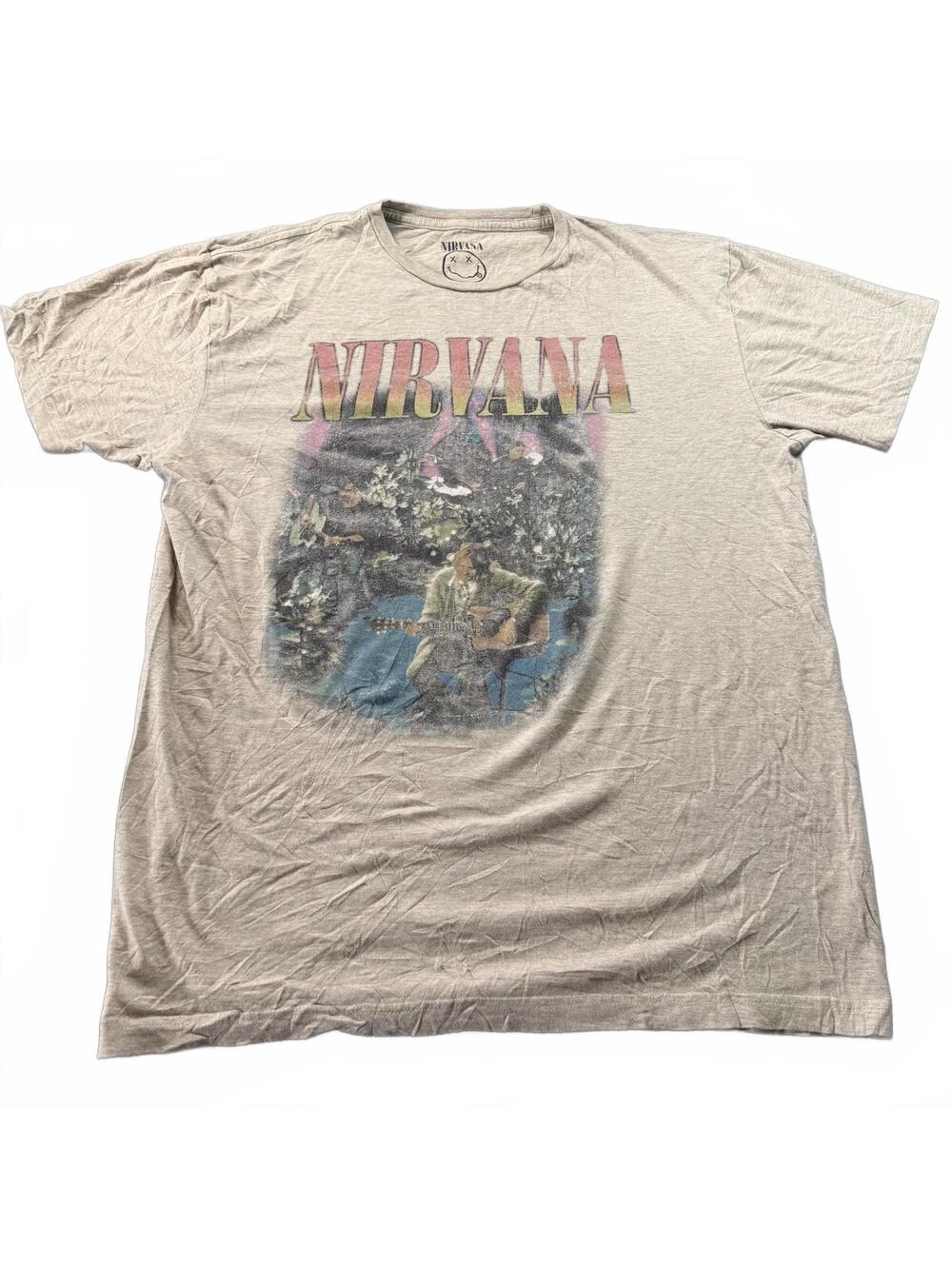 Nirvana MTV Unplugged In New York Graphic T-Shirt Mens Large Kurt Cobain